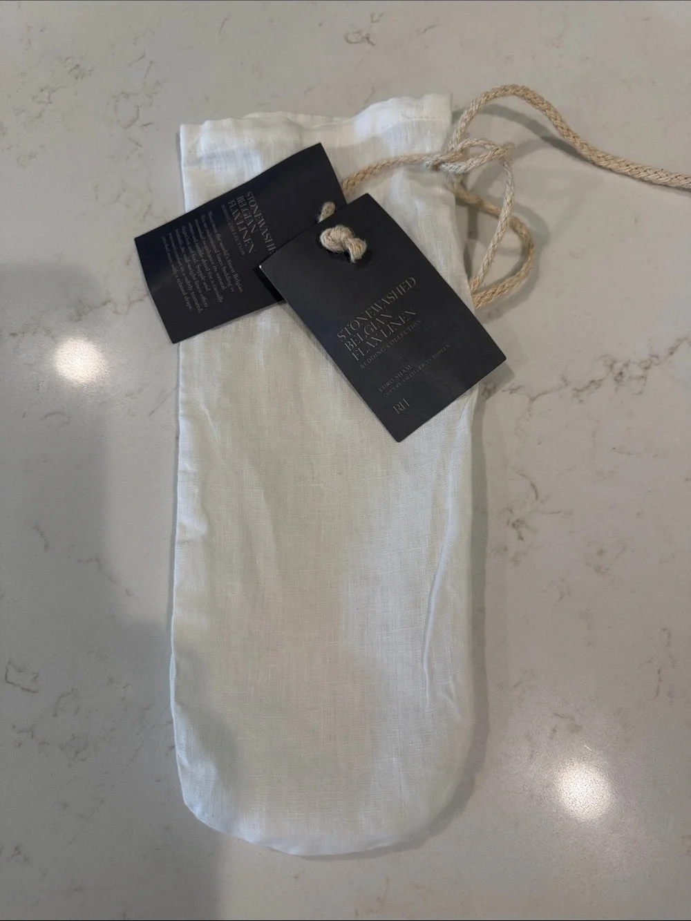 Restoration Hardware White Linen Pillow Sham  29x 29
